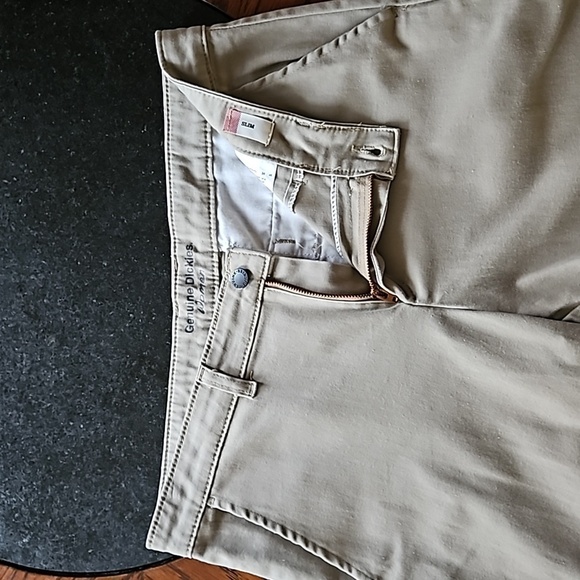 Dickies Women's Tan Slim Boot Cut Cotton Spandex Pants Size 10R - Picture 7 of 14